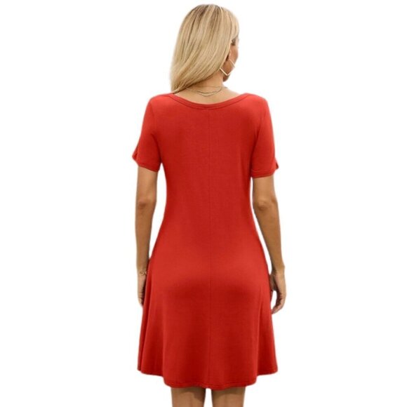 NWT Red Casual Dress - Size Medium - Picture 4 of 7
